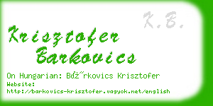 krisztofer barkovics business card